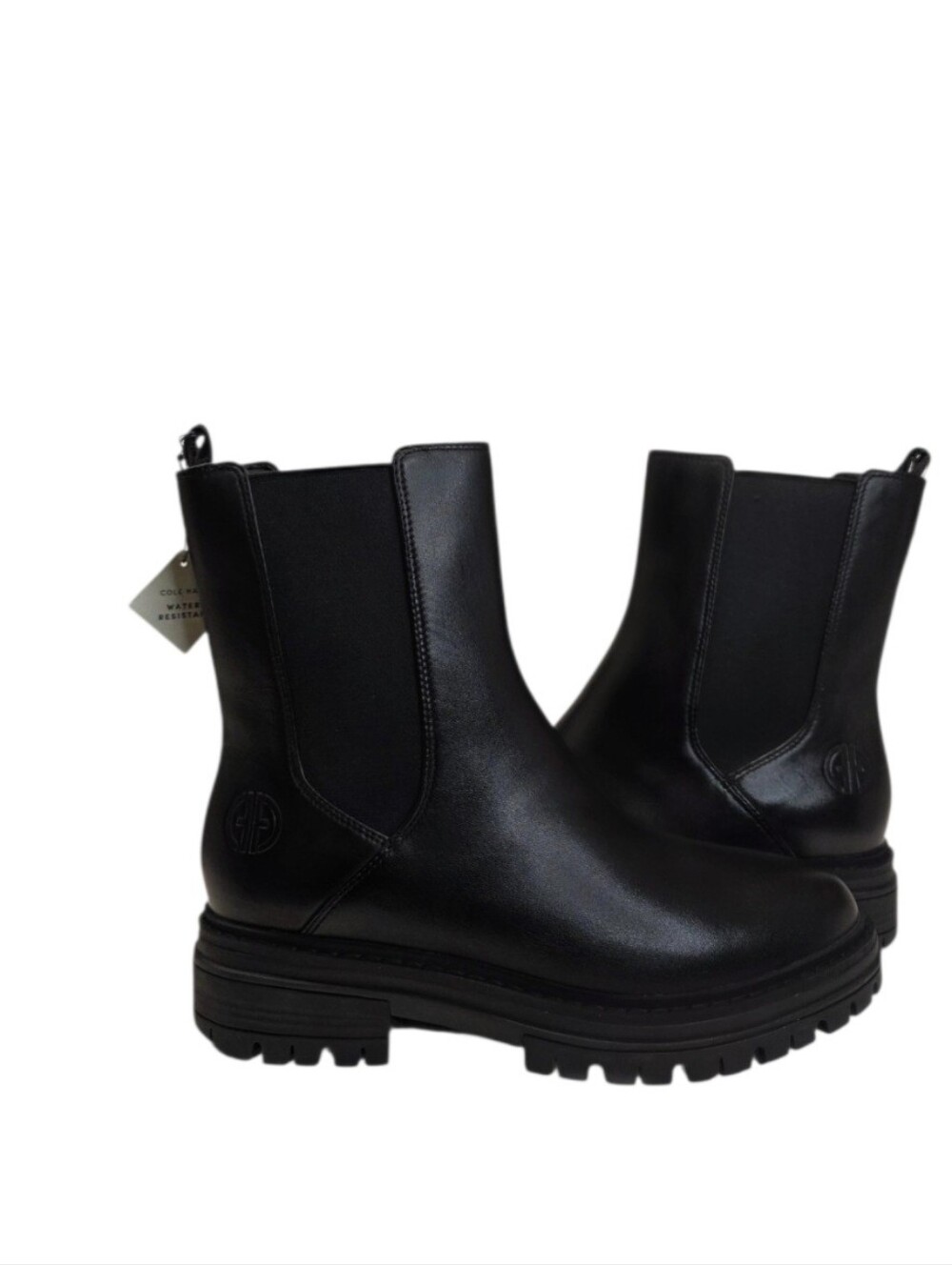 New Cole Haan Tahoe Featherfeel Chelsea Black Leather Boots Women’s Size 8 B